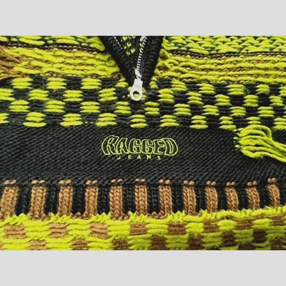 "Ragged Jeans"Sweater, Hanging Strings, Grundge, Hip Hop, Colorful, Beetlejuice - Picture 4 of 9